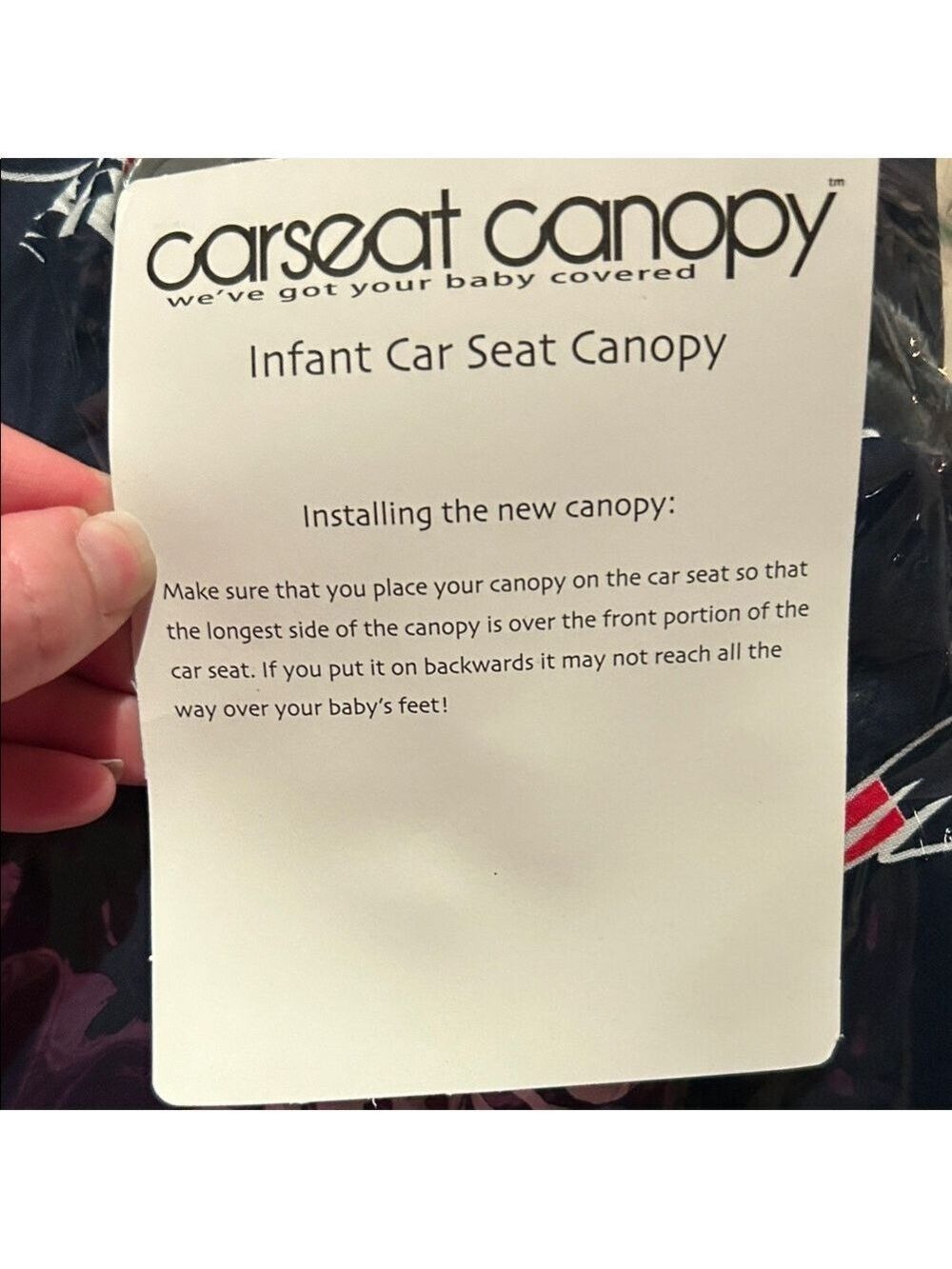 Patriots Car seat Canopy  - Navy Blue - Picture 4 of 5